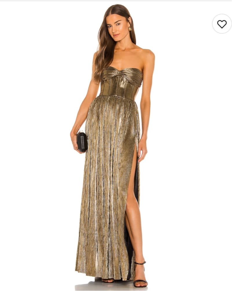 Florence Strapless Gown in Gold - Image 2