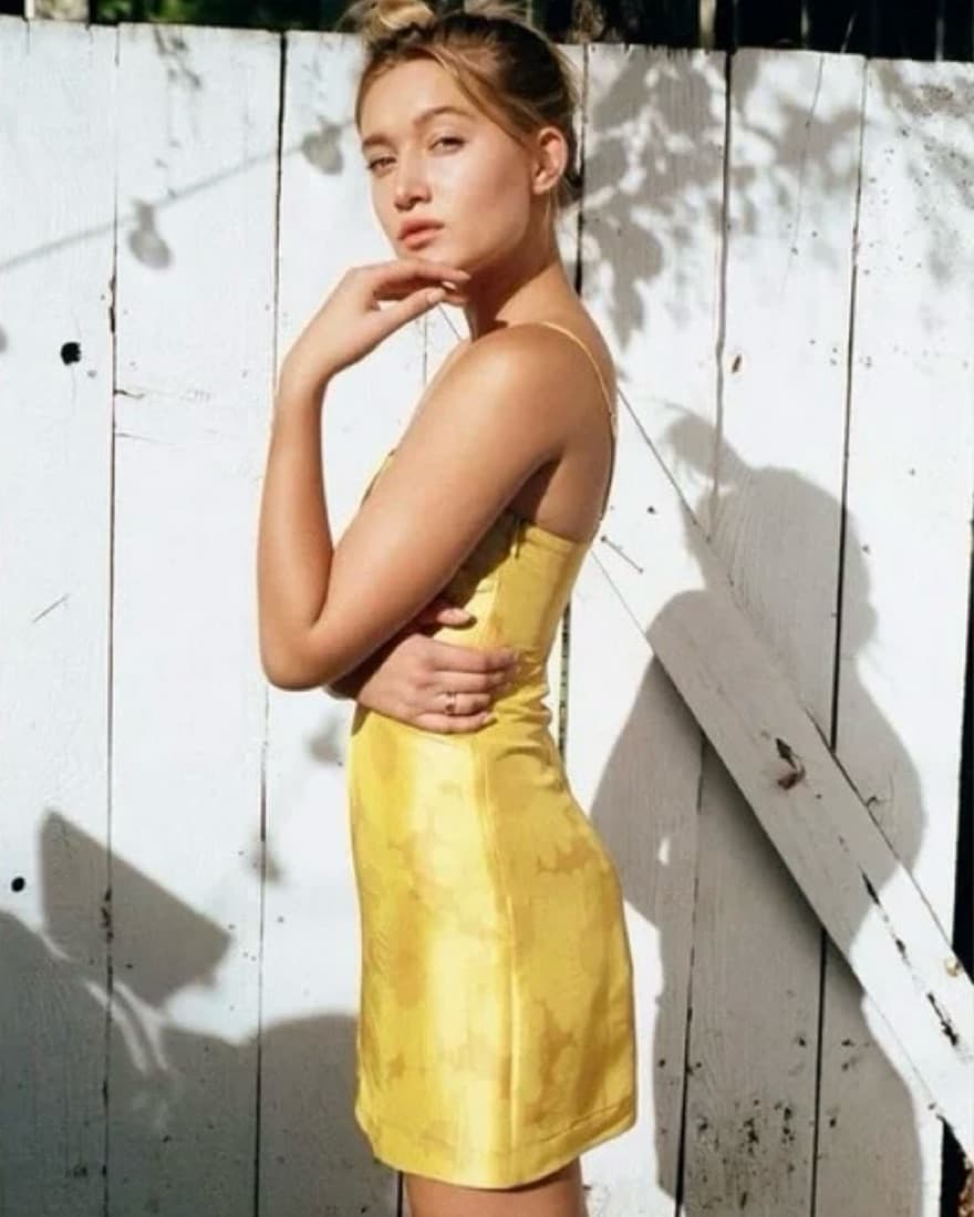 Christy Silk Mini Dress In Sunflower - Image 1