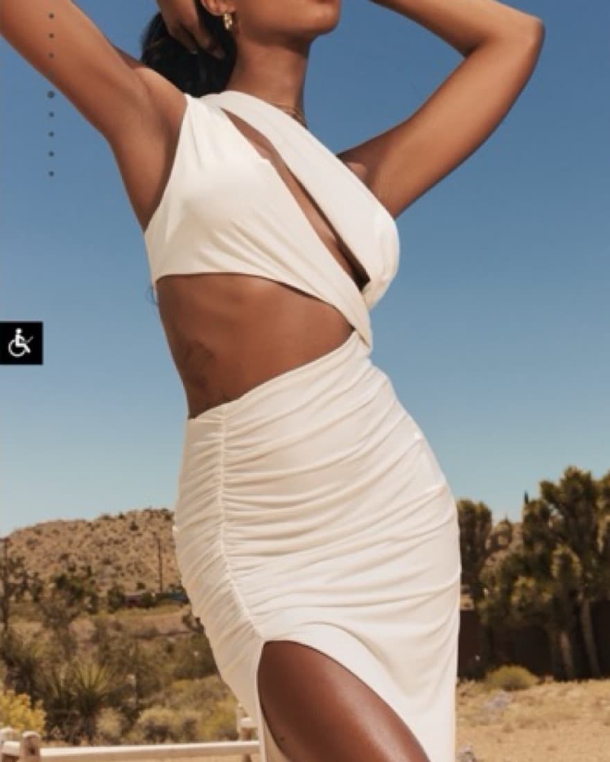 White Cutout Maxi Dress - Image 2
