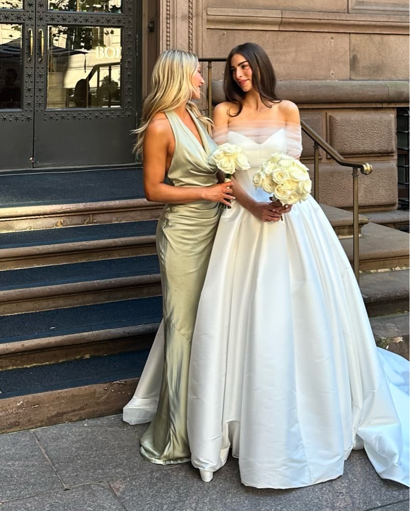 Sage Green Satin Halter Gown - Image 5