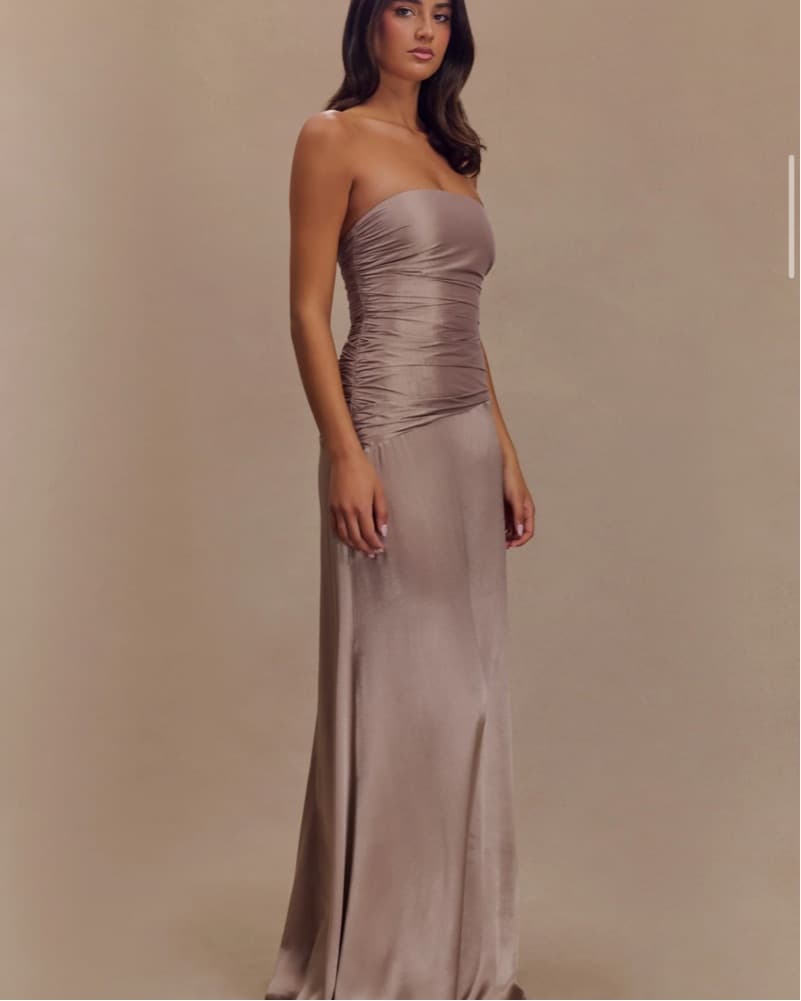 Serena Strapless Taffeta Maxi Dress - Image 4