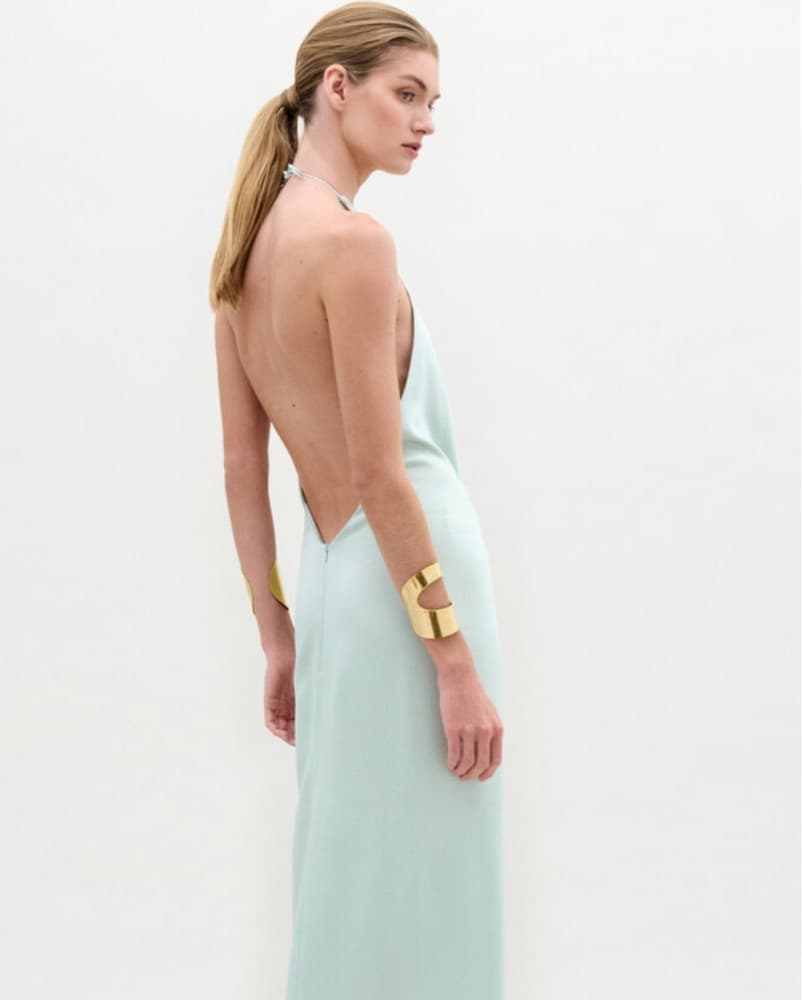 Aiko Gathered Satin Maxi Dress - Image 2