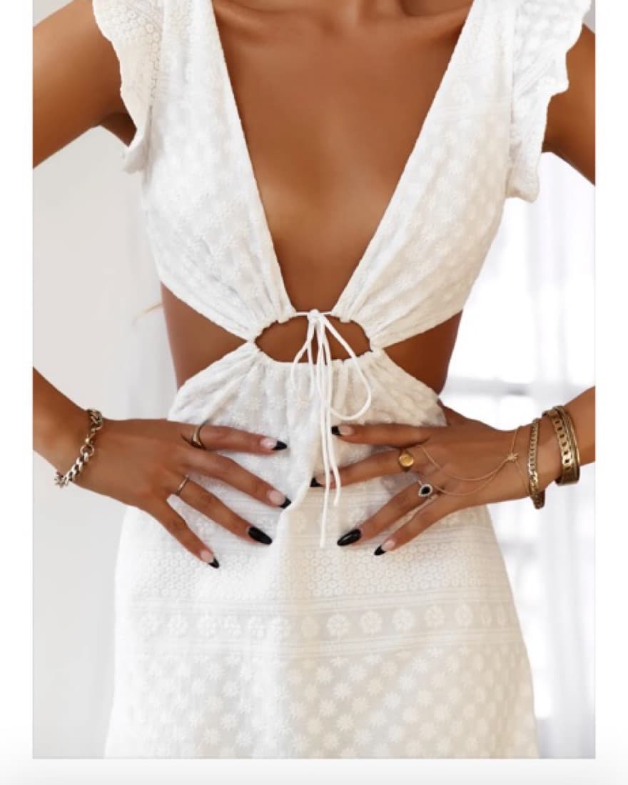White Midi Dress - Image 3