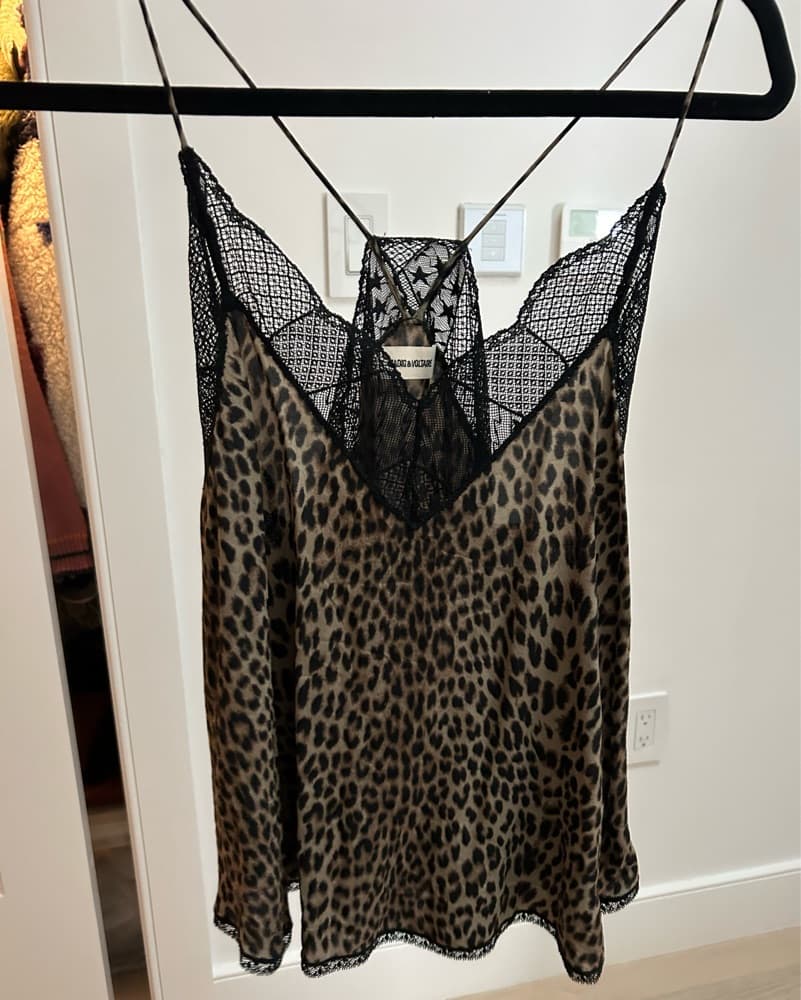 Leopard Print Satin Camisole Top  - Image 1