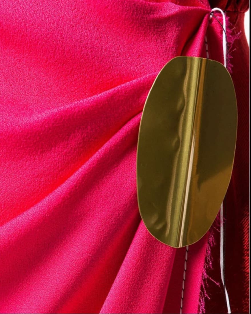 Marni Red And Pink Luxuriours Wrap Dress - Image 3