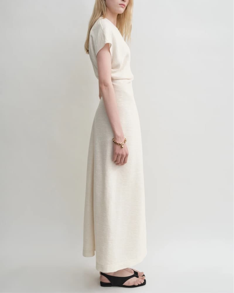 $800 TOTEME Cream Crinkled Dress - Image 2