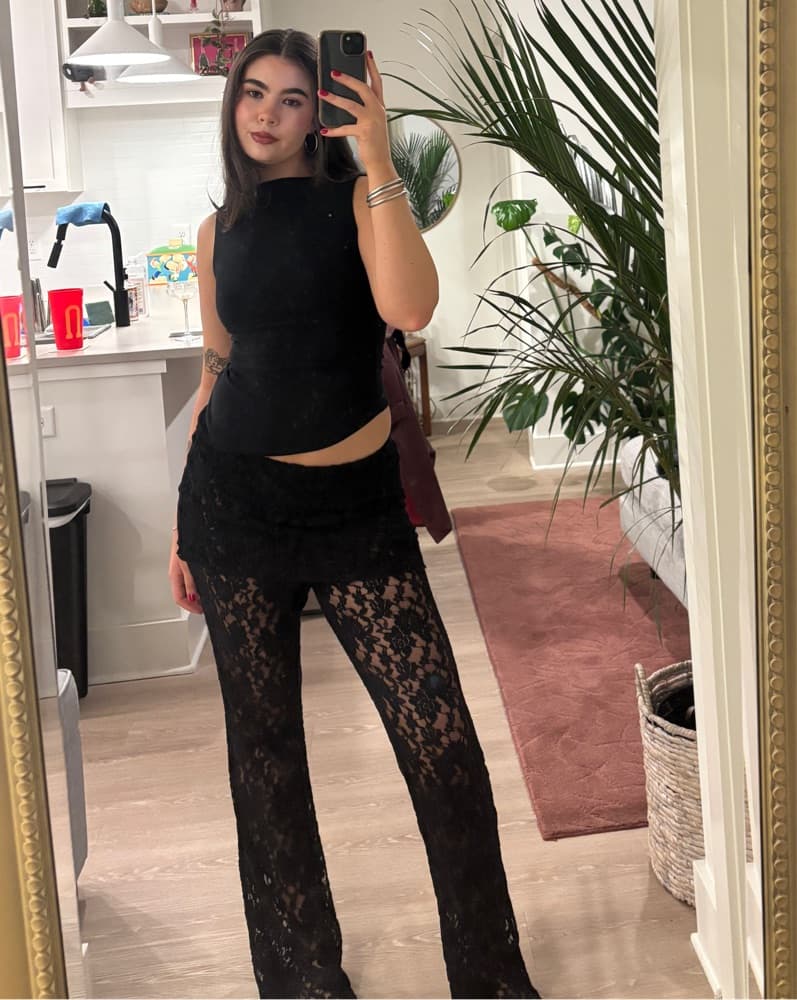 Lace Pants With Skirt  - Image 1