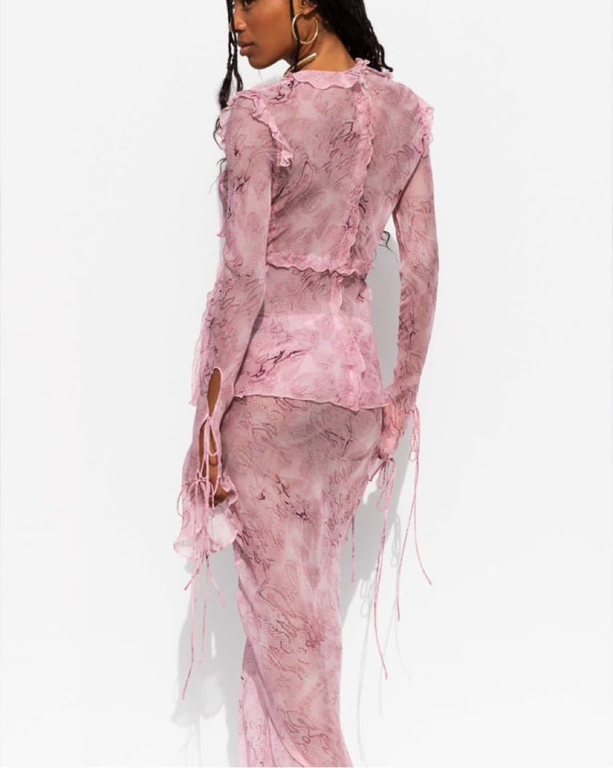 Rat & Boa Cobra Pink Set Blouse & Skirt - Image 5