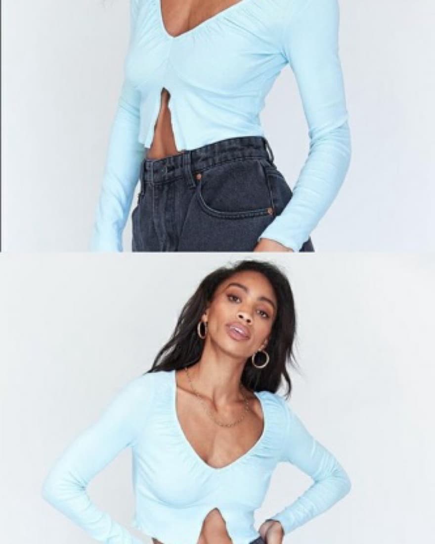 Theodora Long Sleeve Top Blue - Image 2