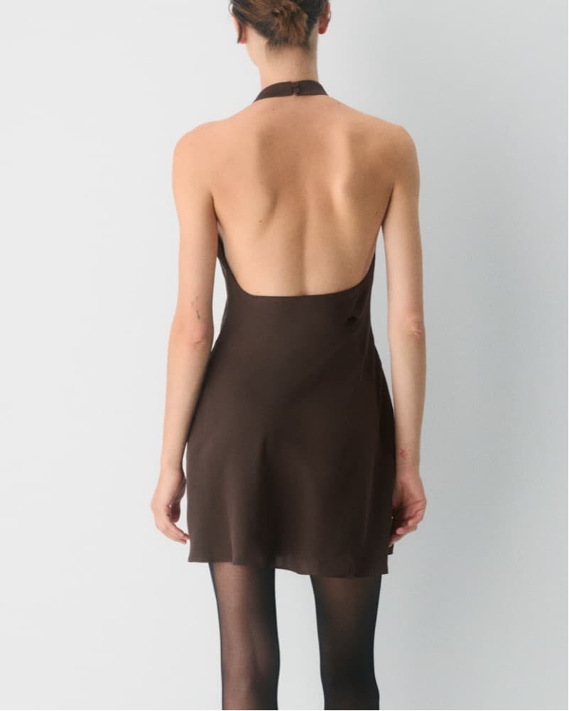 Satin mini Halter Dress  - Image 2