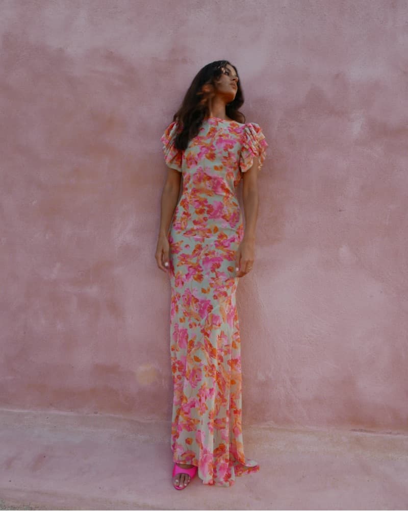 De La Vali Bougainvillea Chiffon Maxi - Image 1