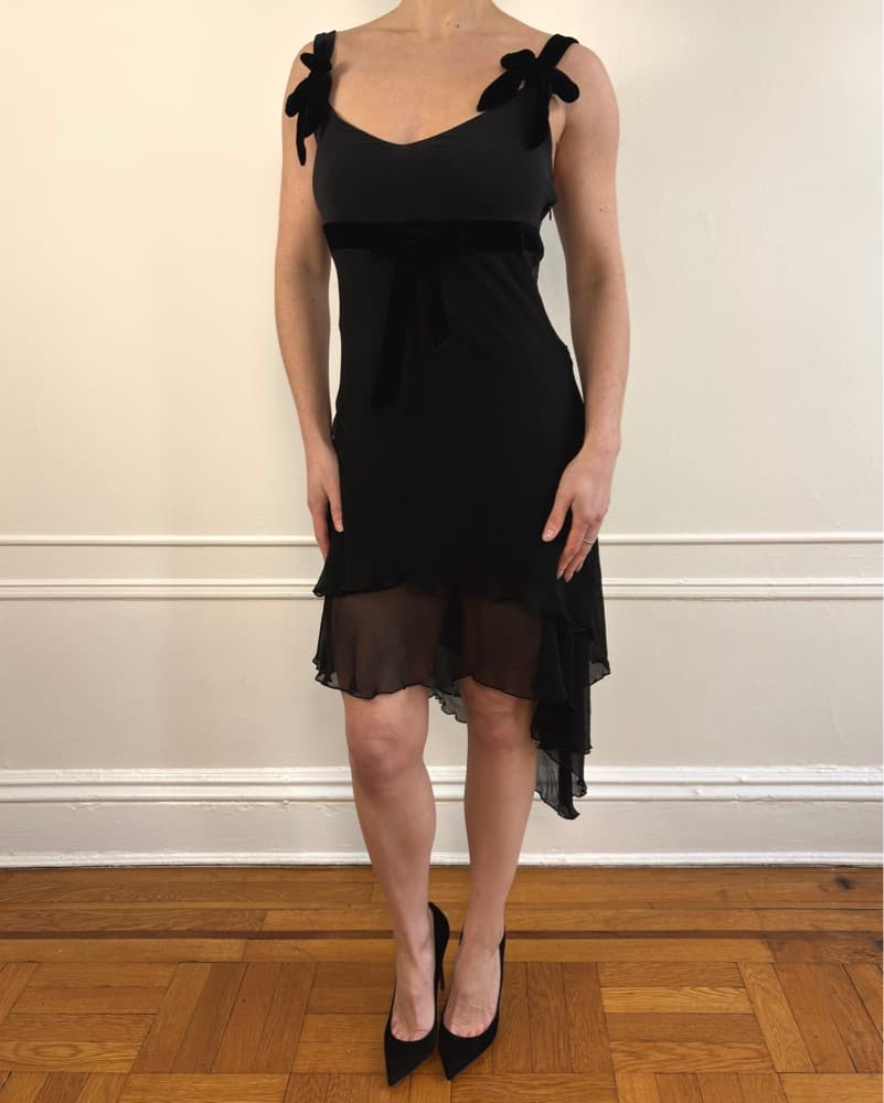 Rare Vintage Italian Silk And Velvet Dress - Image 2