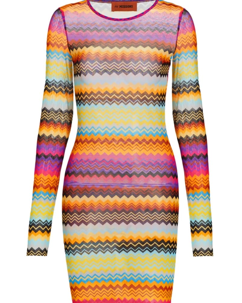 Missoni Long-Sleeve Zigzag Minidress - Image 1