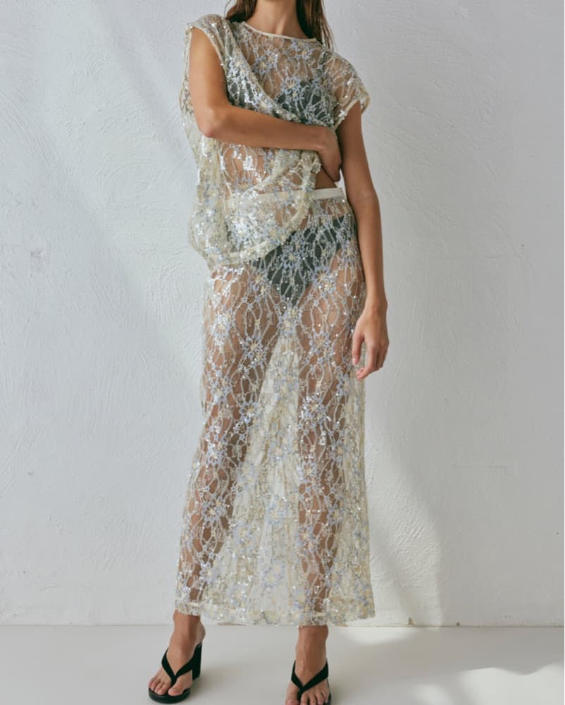 VRG GRL Devyn Sequin Midi Skirt - Image 1