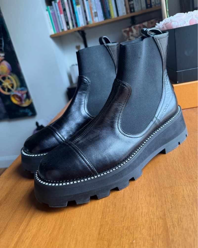 Jimmy Choo Boots With Rhinestones - Image 1