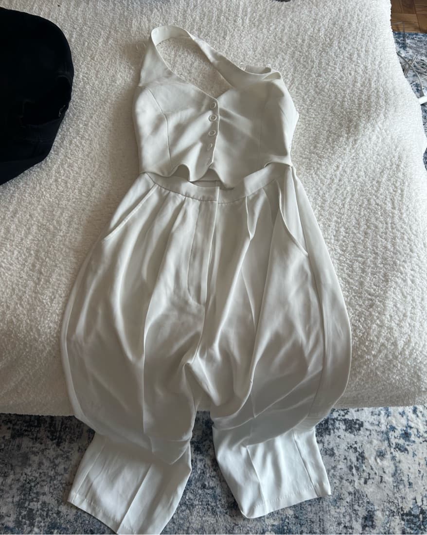 Amanda Uprichard White Vested Jumpsuit - Image 2
