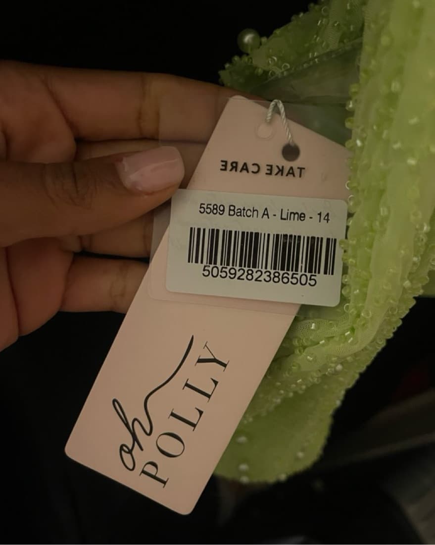 Lime Mini Pearl Oh Polly Halter Dress - Image 5