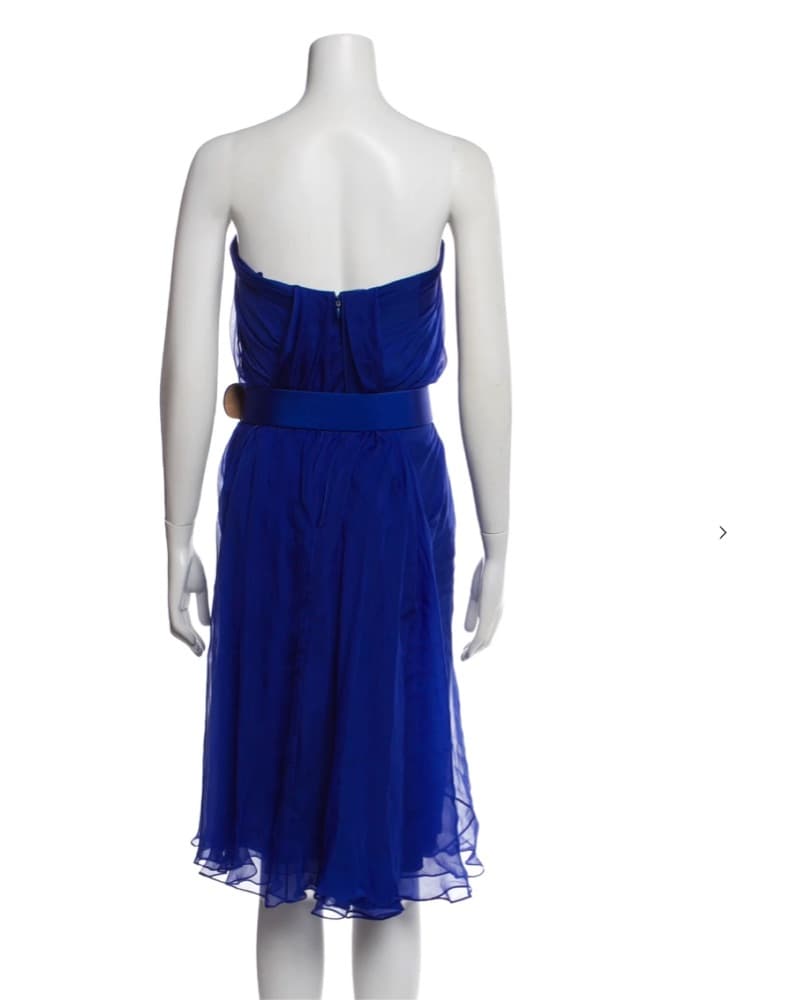 Alexander Mcqueen blue Silk Midi Dress  - Image 3