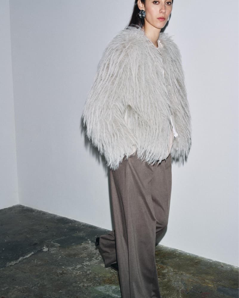 Faux Fur Jacket in Soft Gray - Image 4