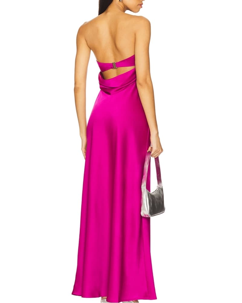 Strapless Fuchsia Gown - Image 2
