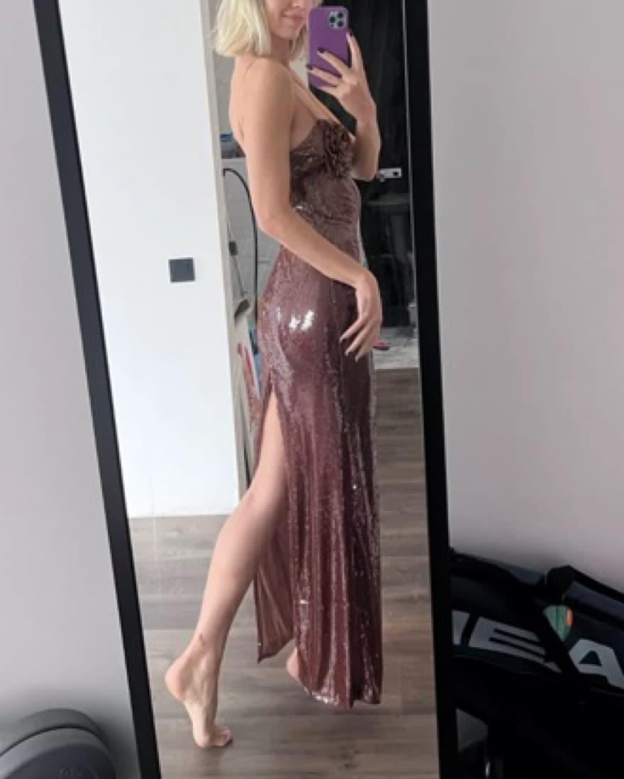 AVAILABLE NYE - Brown Sequin Gown - Image 6