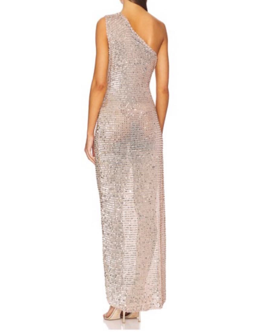 Retrofete Candice Dress- Rose Gold - Image 5
