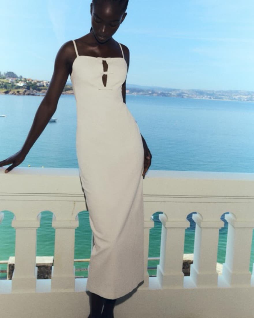 Cut Out Bows Midi Dress - Image 1