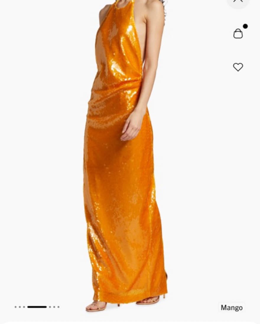 Ronny Kobo Orange Sequin Gown - Image 3