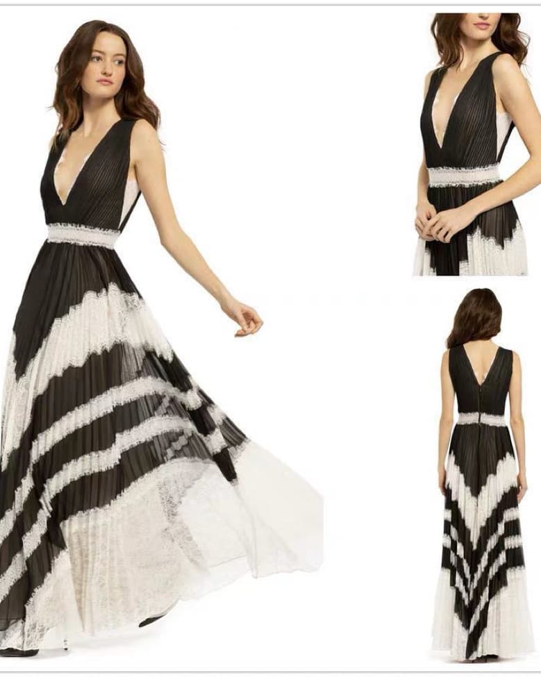 alice and olivia black and cream gown - Image 2