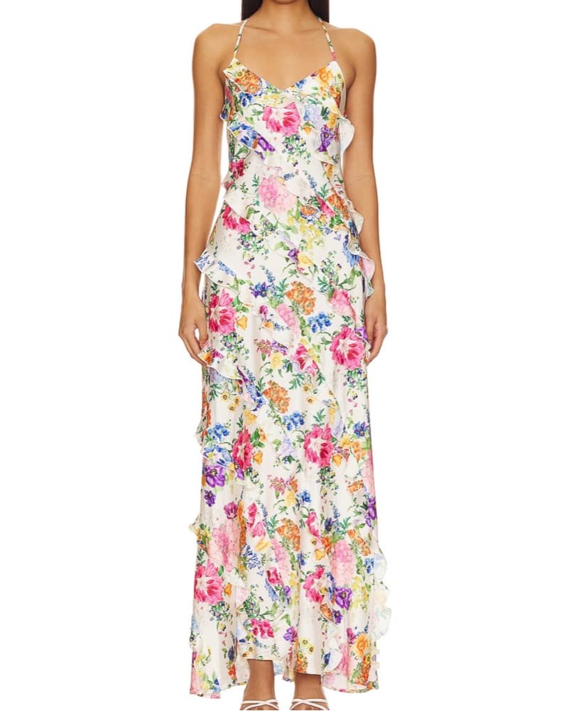 Vibrant Floral Maxi Dress  - Image 1