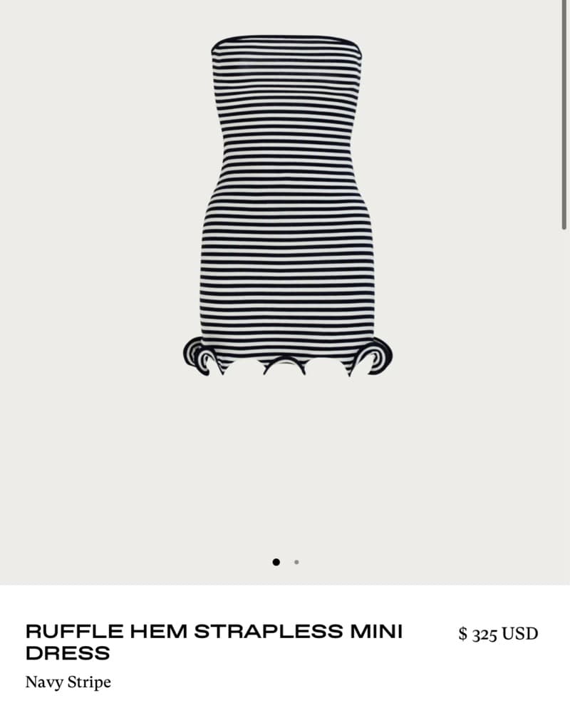 Ruffle Hem Strapless Mini Dress - Image 1
