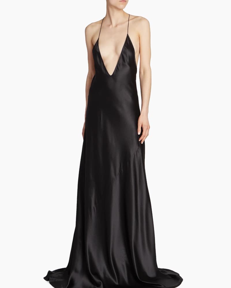 royal blue dress and black heels BABARONI Stretch Satin Navy Prom Dresses Sheath/Column Sweetheart Pleated With Slit Spaghetti Straps, Navy Blue / US0 44 2X 46 Color:BlackandWhite Front Neck Style_Halter Neck KissProm Chiffon A-Line Long