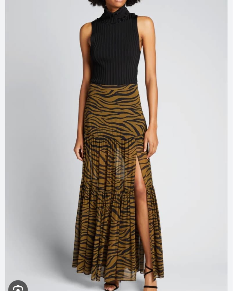 Veronica Beard Zebra Maxi Skirt - Image 1