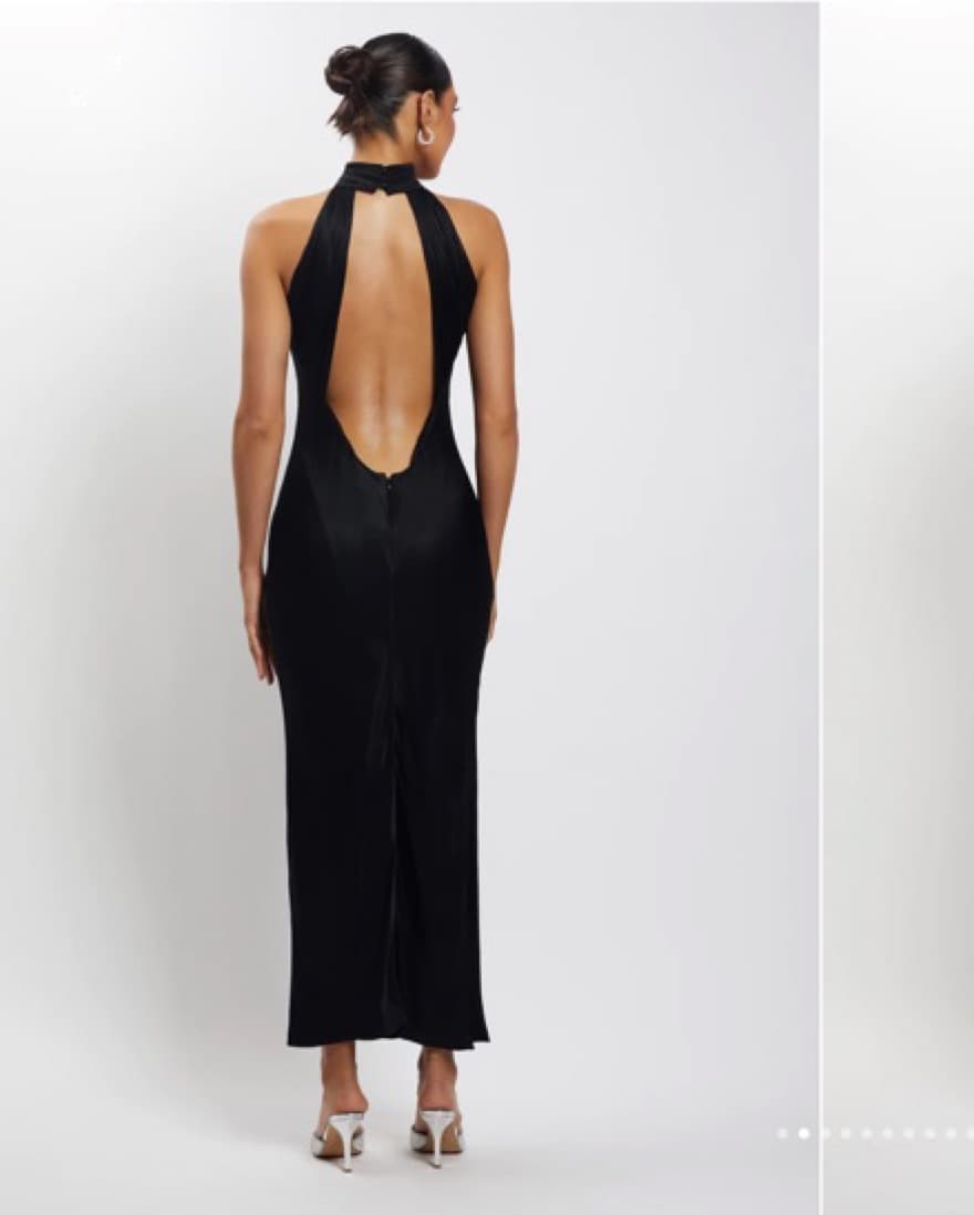 Black Halter Maxi Dress — Meshki - Image 1
