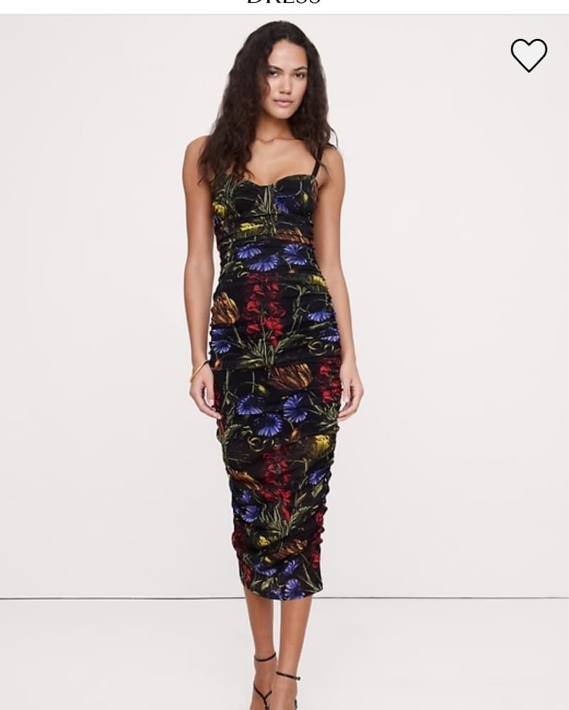 multi floral mesh corset midi dress  - Image 3