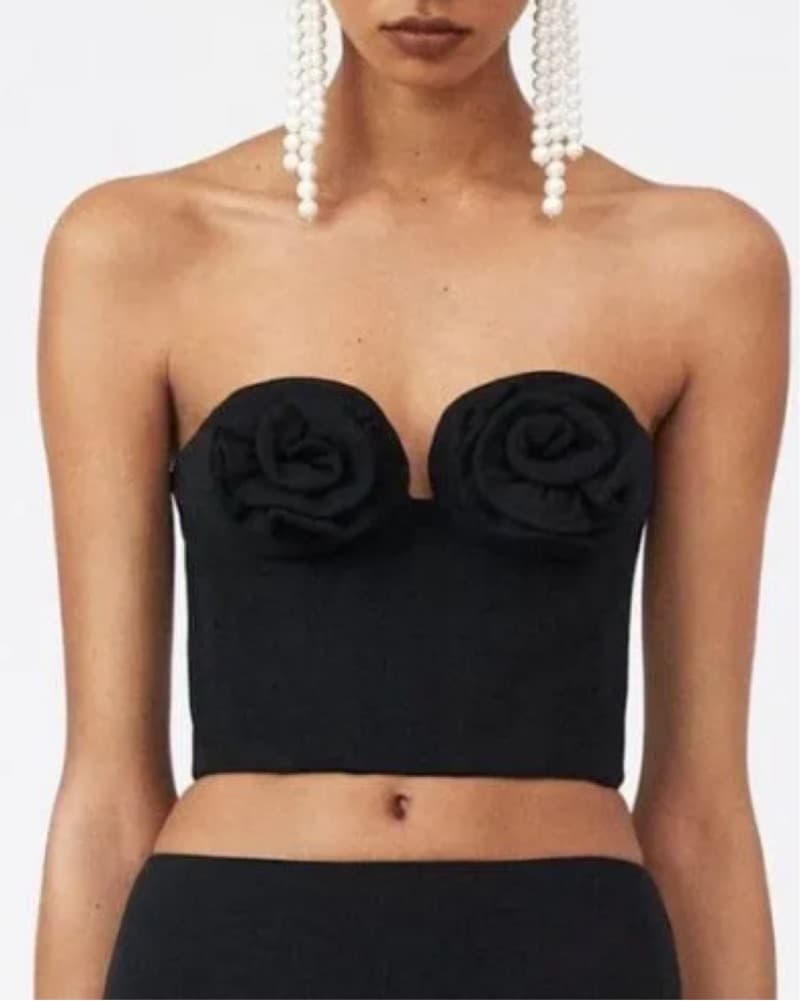 Magda Butrym Flower Bustier Crop Top - Image 1