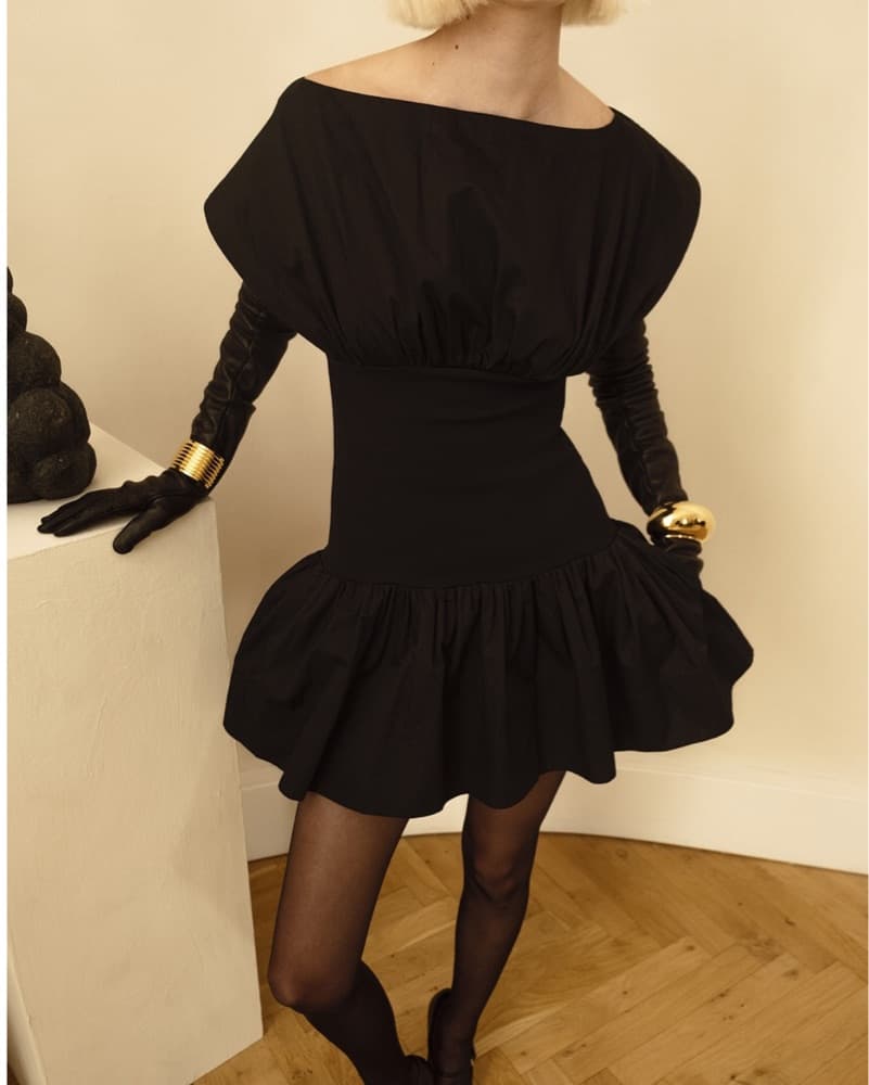 Helsa Boatneck Poplin Mini Dress - Image 4