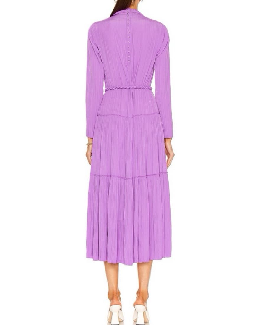 Vibrant Lavender Midi Dress - Image 3