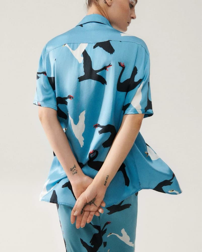 SILK LAUNDRY SLIP DRESS + BF SHIRT - Image 2