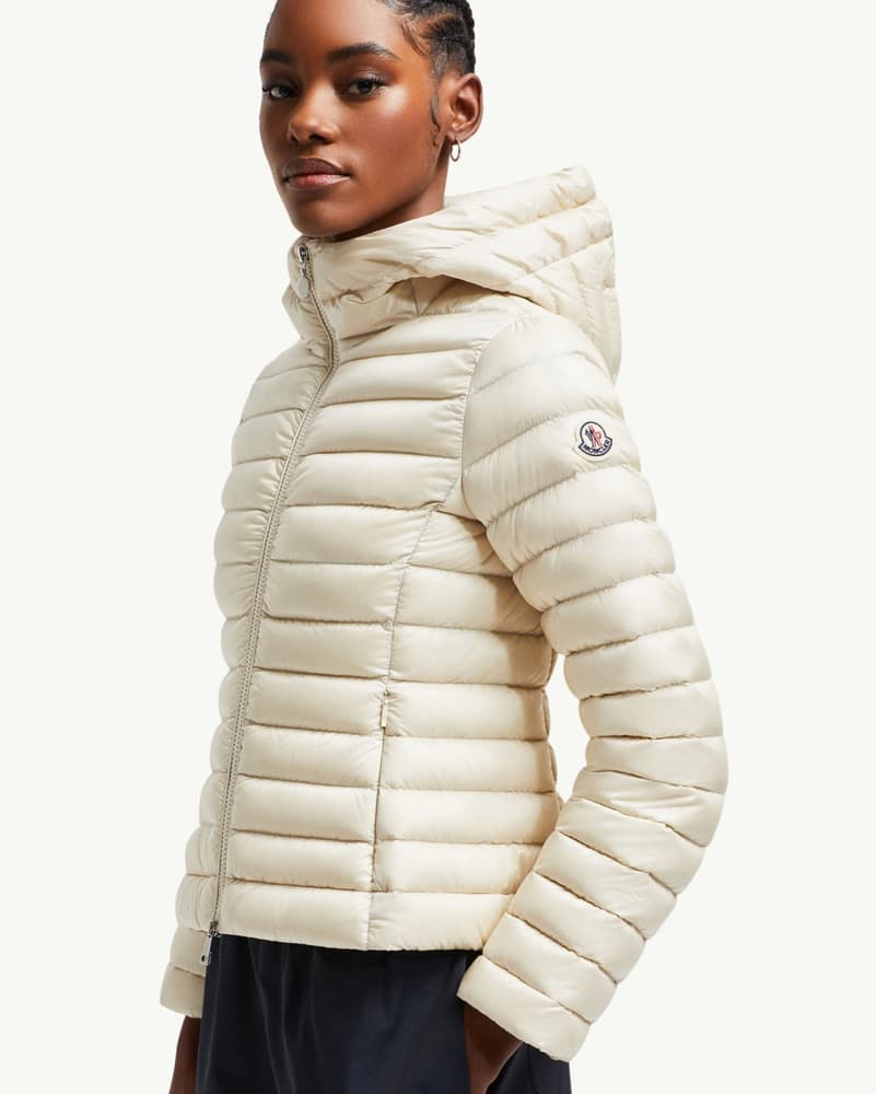 Moncler Ivory Ige Hooded Down Jacket - Image 1