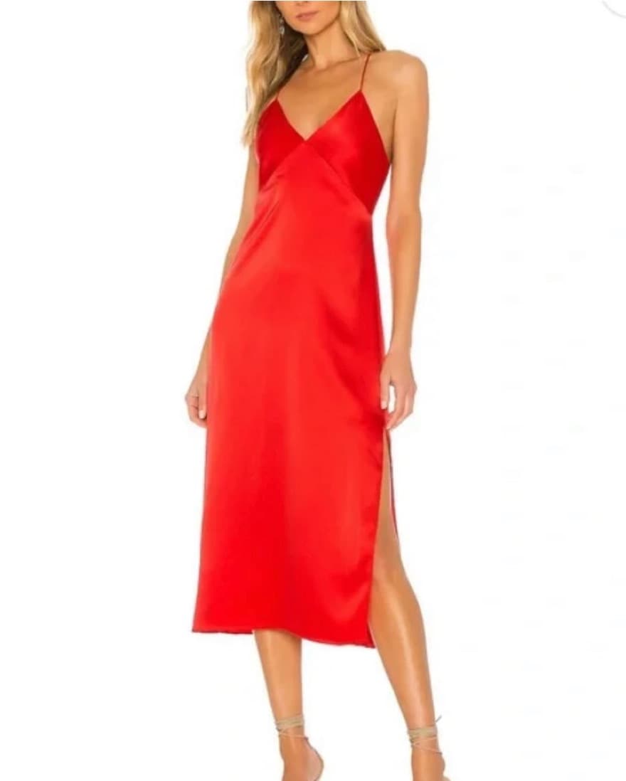 Alice + Olivia Loraine Red Slipdress  - Image 3