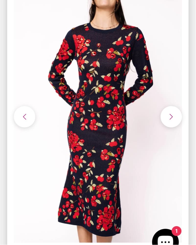 Navy Cranberries Midi Dress - Image 3