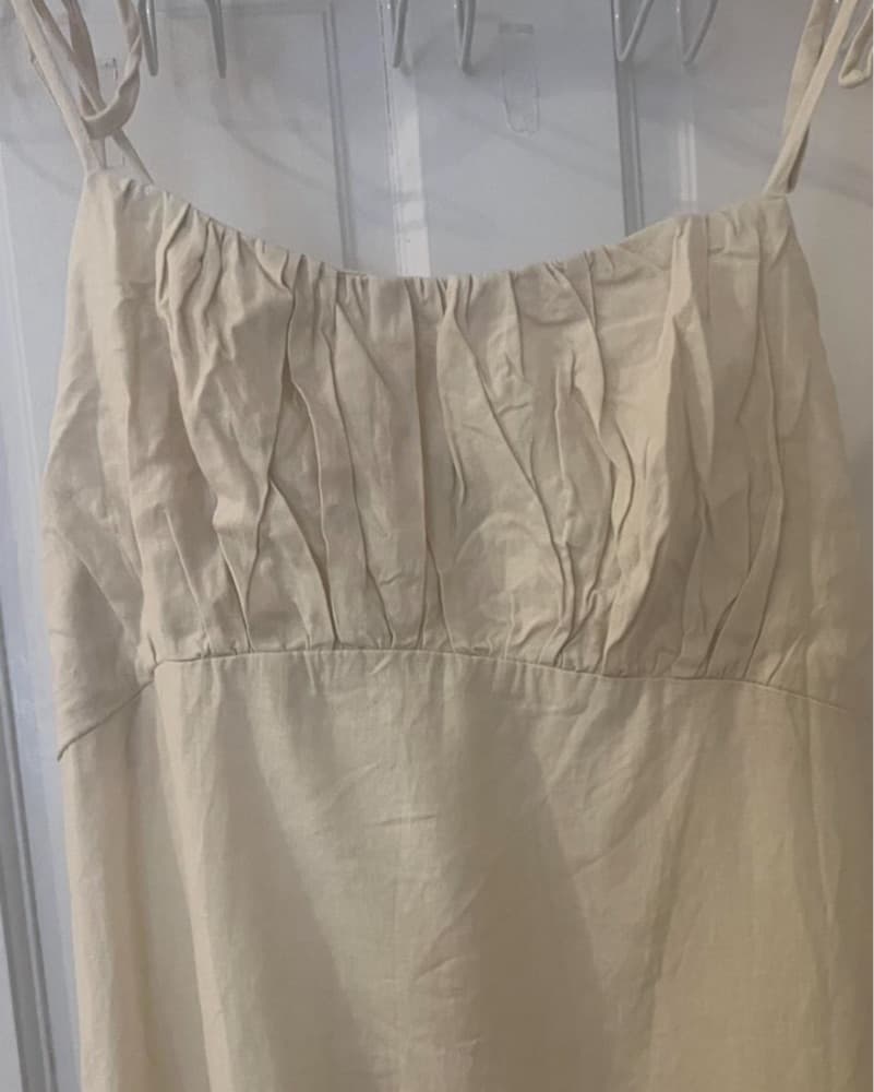 Urban Outfitters Off White Linen Dress  - Image 5