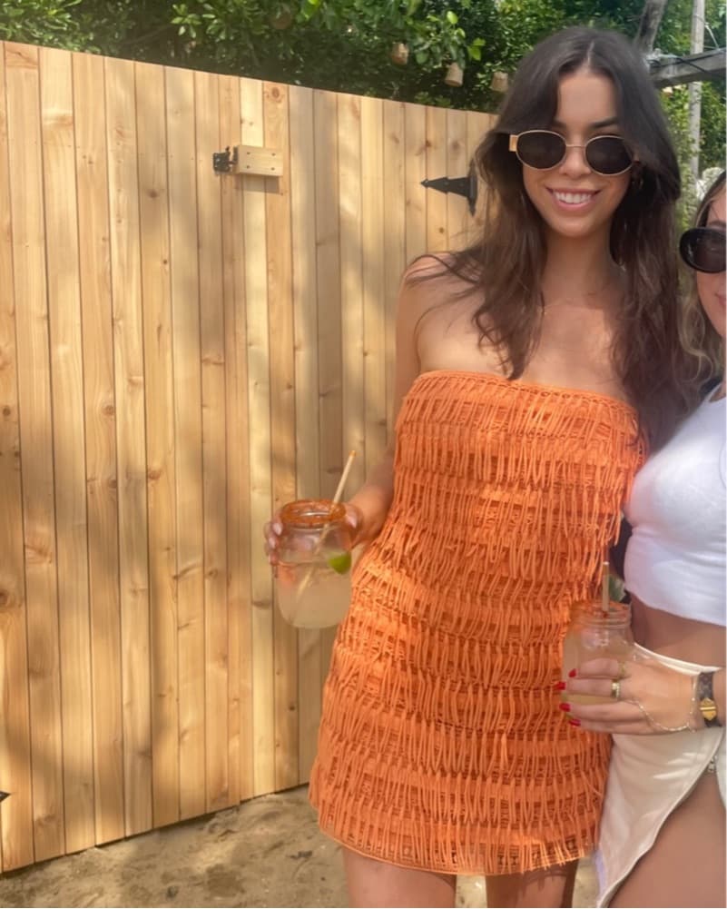 Anthropologie Fringe Strapless Dress - Image 1