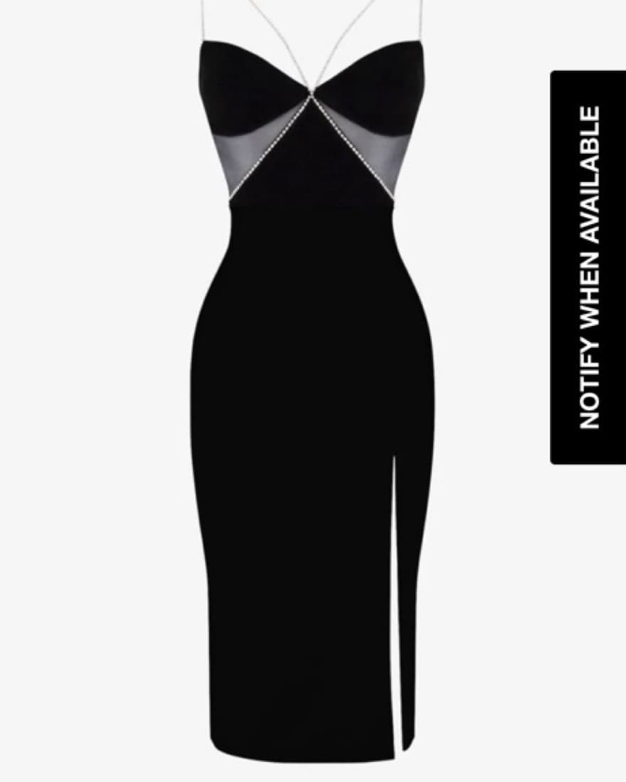 Black Heiress Midi Dress - Image 1