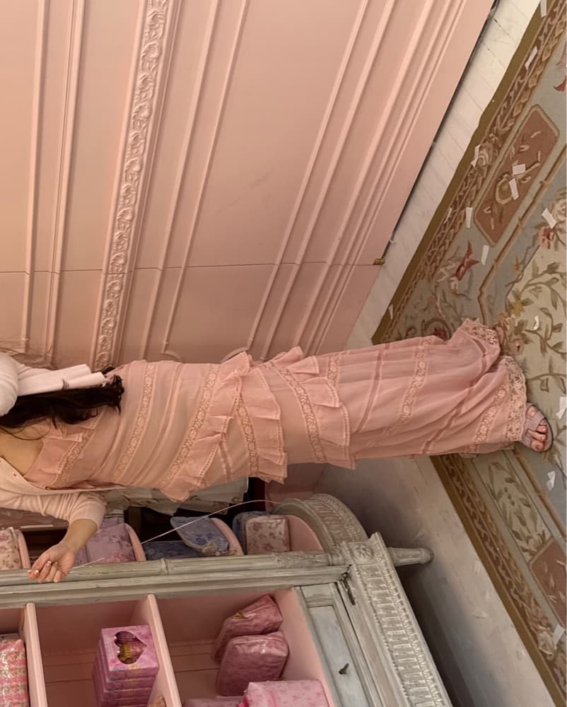 LoveShackFancy Chiffon Ruffle Maxi Dress - Image 2