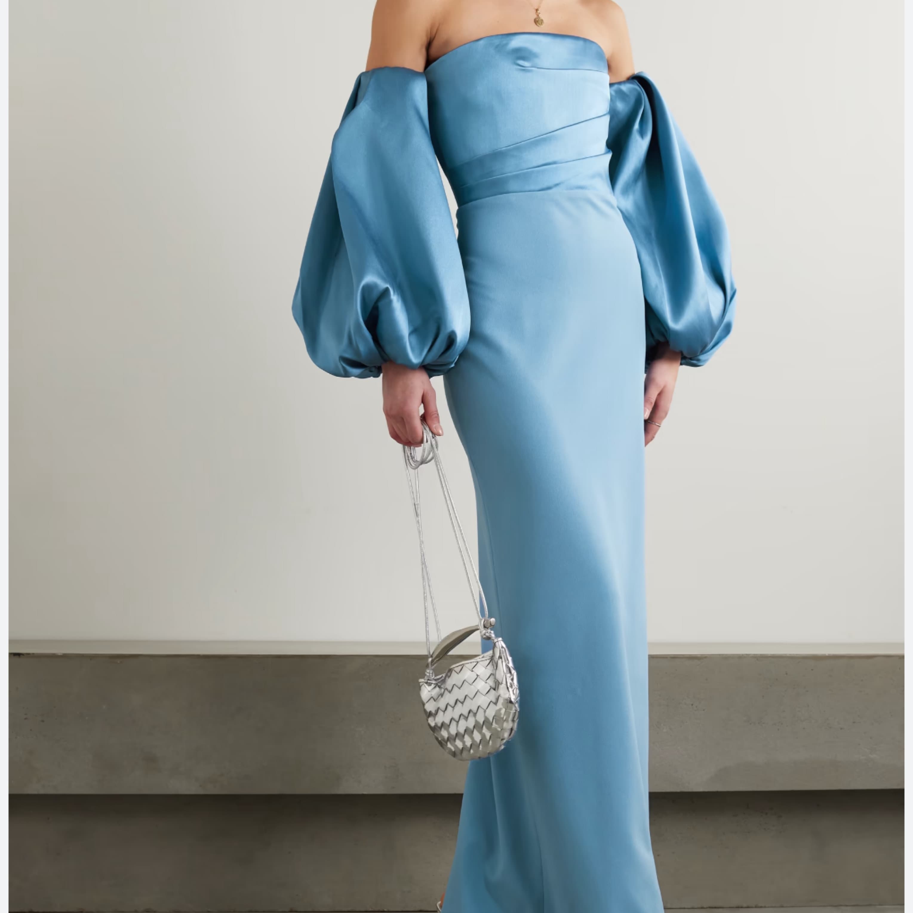 Solace London Blue Satin Gown - Image 2