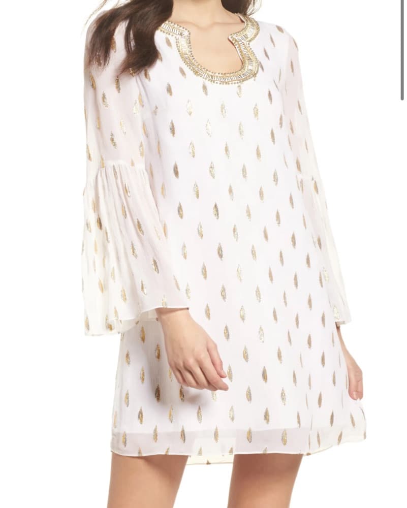 Lilly Pulitzer Resort White & Gold Dress - Image 1