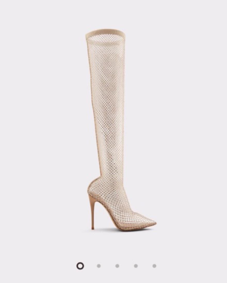 Crystal Mesh Thigh High Stiletto Boots - Image 1