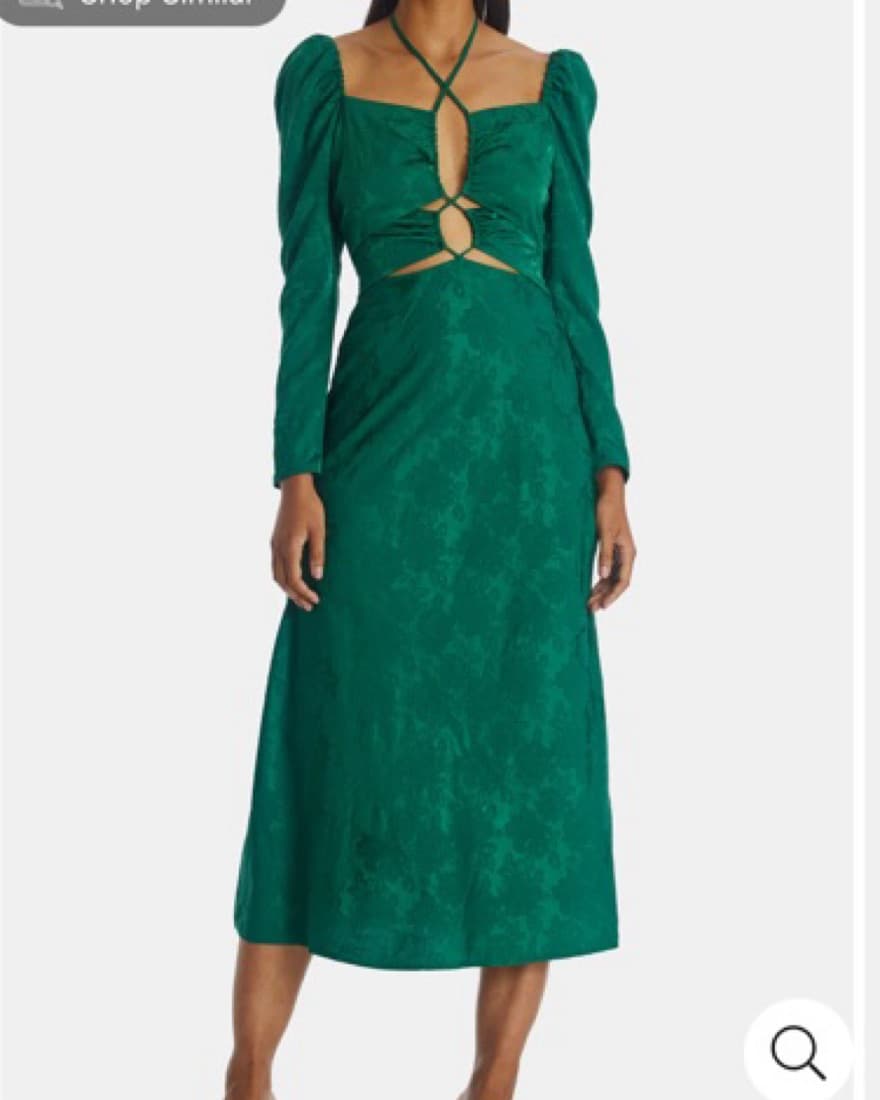 Wayf Floral Halter Cut-Out Midi-Dress - Image 1